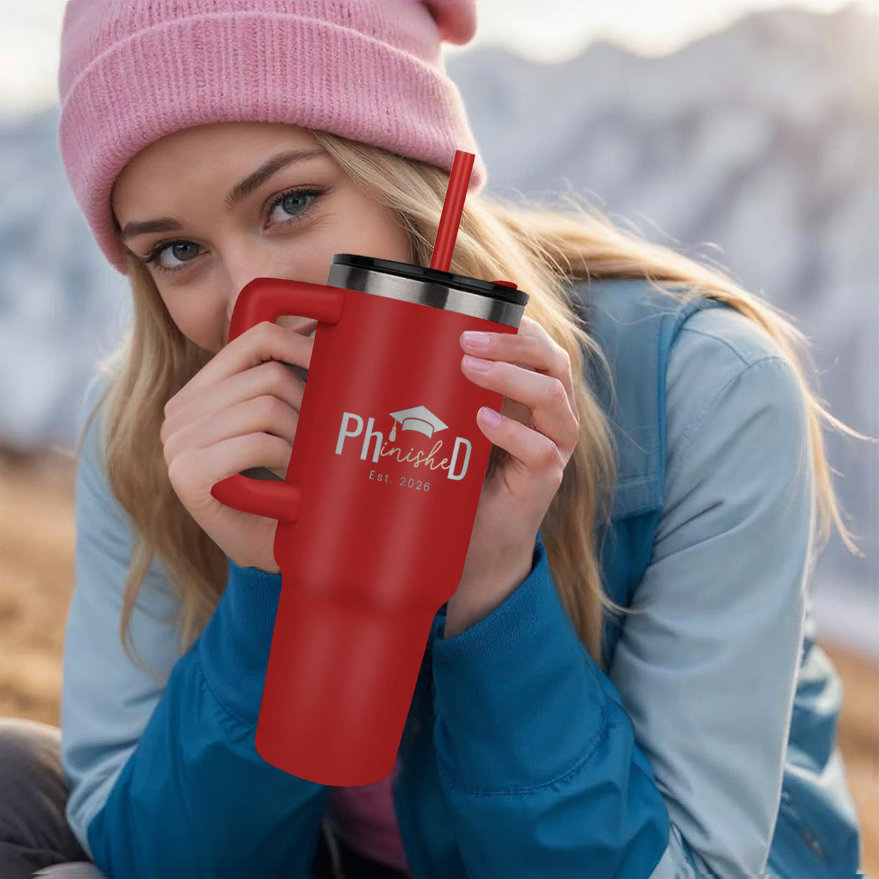 40oz Tumbler - Laser engraved - Phd
