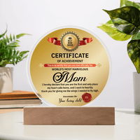 Acrylic Circle Plaque – World's Most Marvelous Mom Gift - TreasuredTale