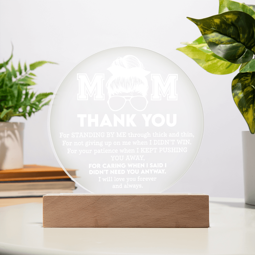 Acrylic Circle Plaque – Mom Gift of Patience and Love - TreasuredTale