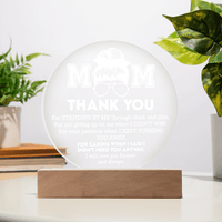 Acrylic Circle Plaque – Mom Gift of Patience and Love - TreasuredTale