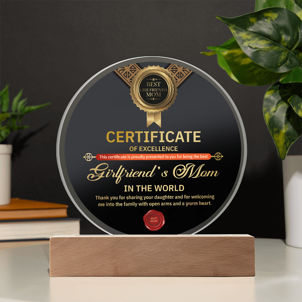 Acrylic Circle Plaque – Best Girlfriend's Mom Gift