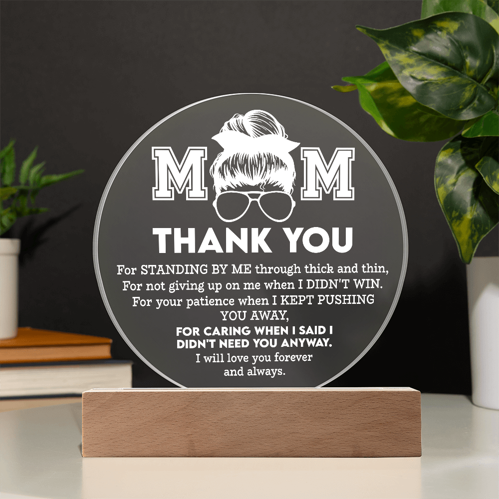 Acrylic Circle Plaque – Mom Gift of Patience and Love - TreasuredTale