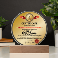 Acrylic Circle Plaque – World's Most Marvelous Mom Gift - TreasuredTale