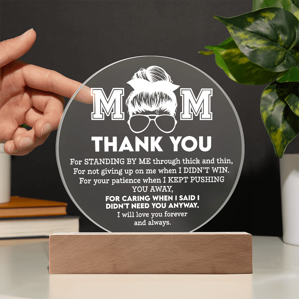 Acrylic Circle Plaque – Mom Gift of Patience and Love - TreasuredTale