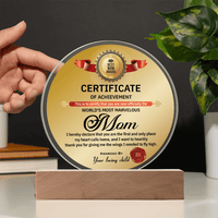 Acrylic Circle Plaque – World's Most Marvelous Mom Gift - TreasuredTale