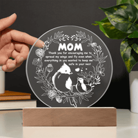 Acrylic Circle Plaque – Mom Gift to Spread Wings - TreasuredTale