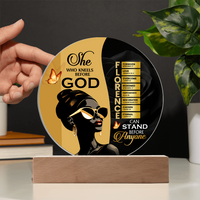 Acrylic Circle Plaque - She Who Kneels Before God
