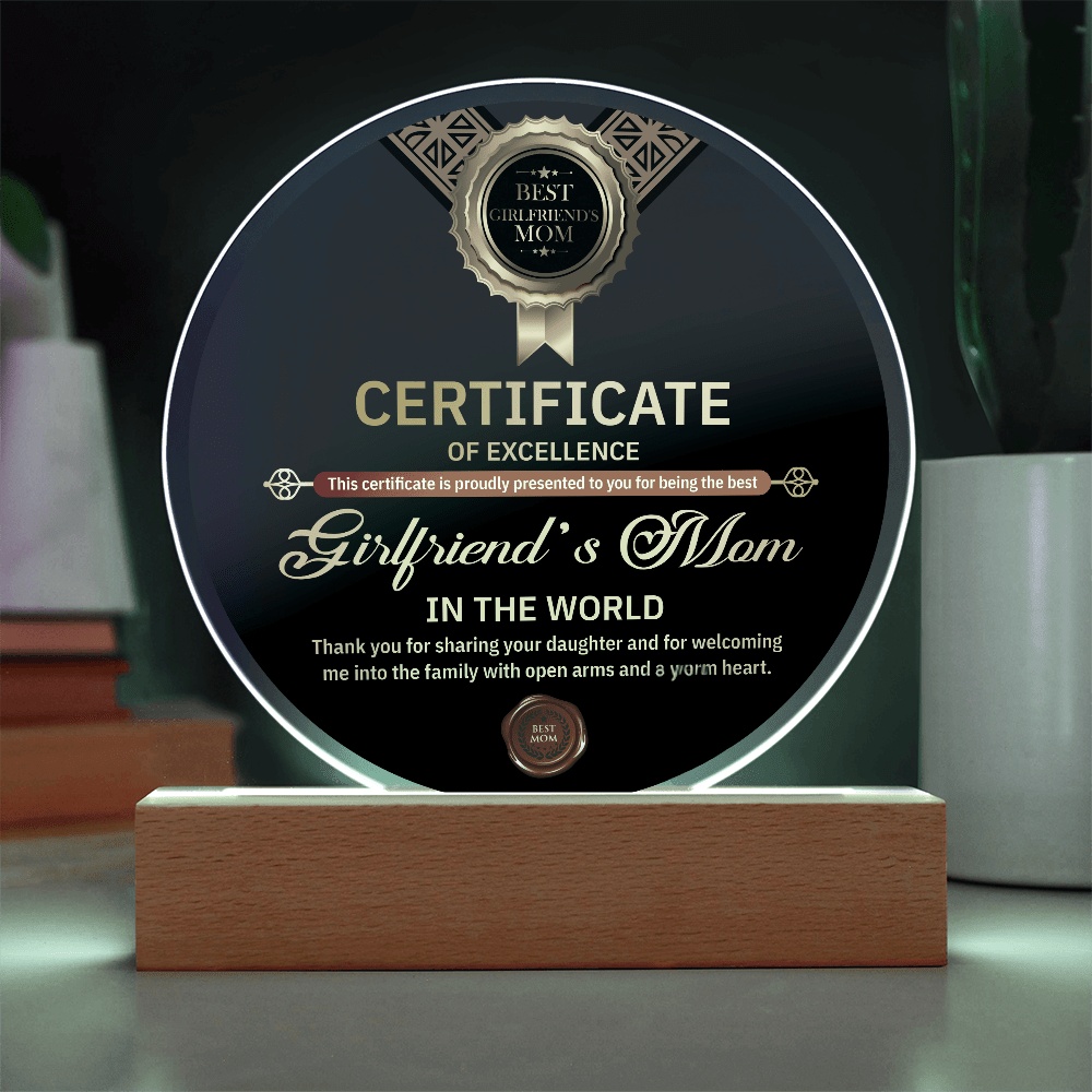 Acrylic Circle Plaque – Best Girlfriend's Mom Gift - TreasuredTale