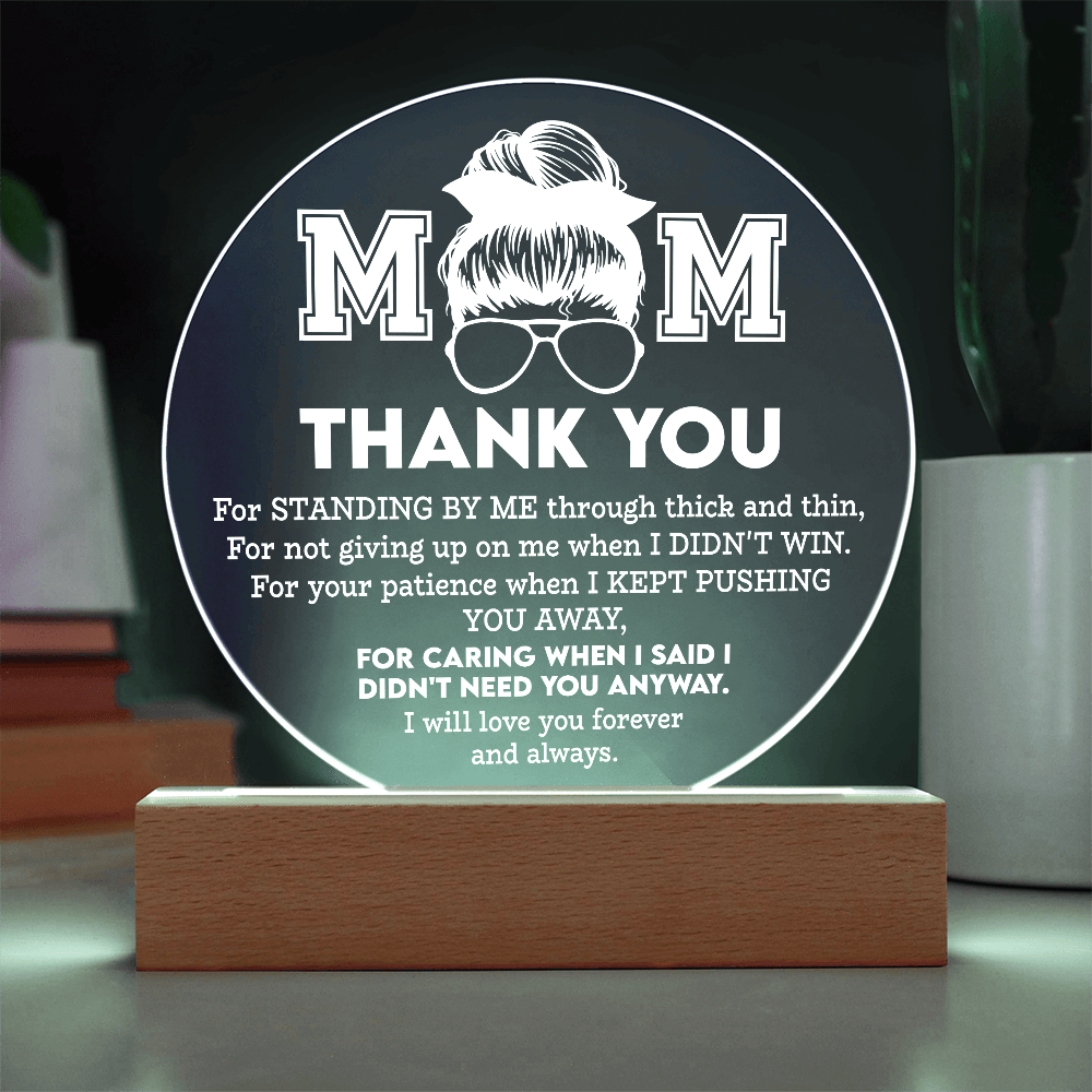 Acrylic Circle Plaque – Mom Gift of Patience and Love - TreasuredTale
