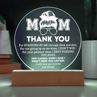 Acrylic Circle Plaque – Mom Gift of Patience and Love - TreasuredTale