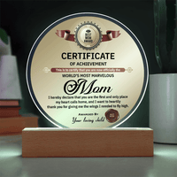 Acrylic Circle Plaque – World's Most Marvelous Mom Gift - TreasuredTale