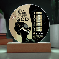 Acrylic Circle Plaque - She Who Kneels Before God