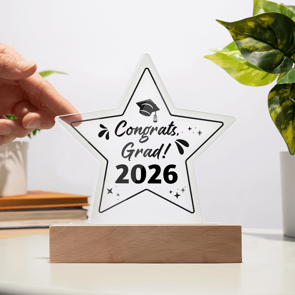 Acrylic Star Plaque - Graduation, Congrats Grad