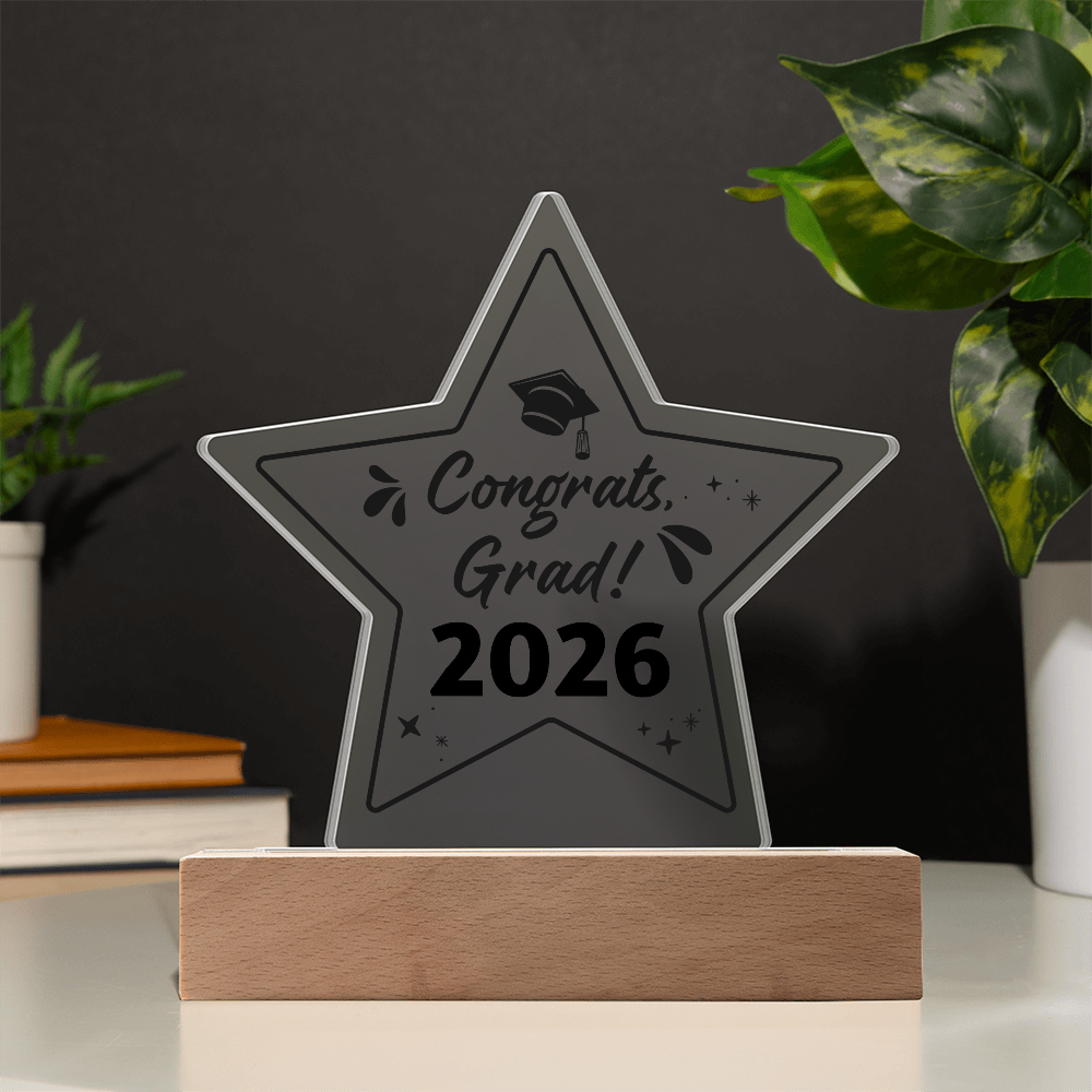 Acrylic Star Plaque - Graduation, Congrats Grad