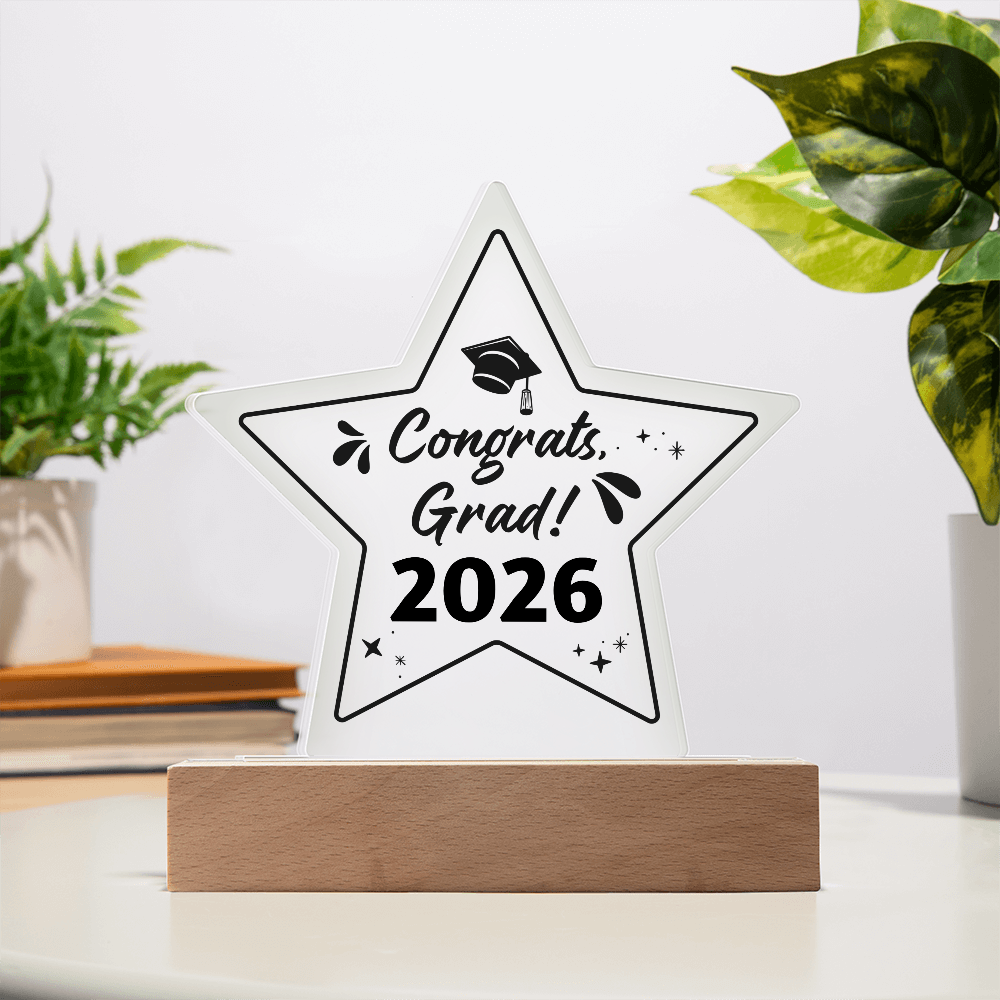 Acrylic Star Plaque - Graduation, Congrats Grad