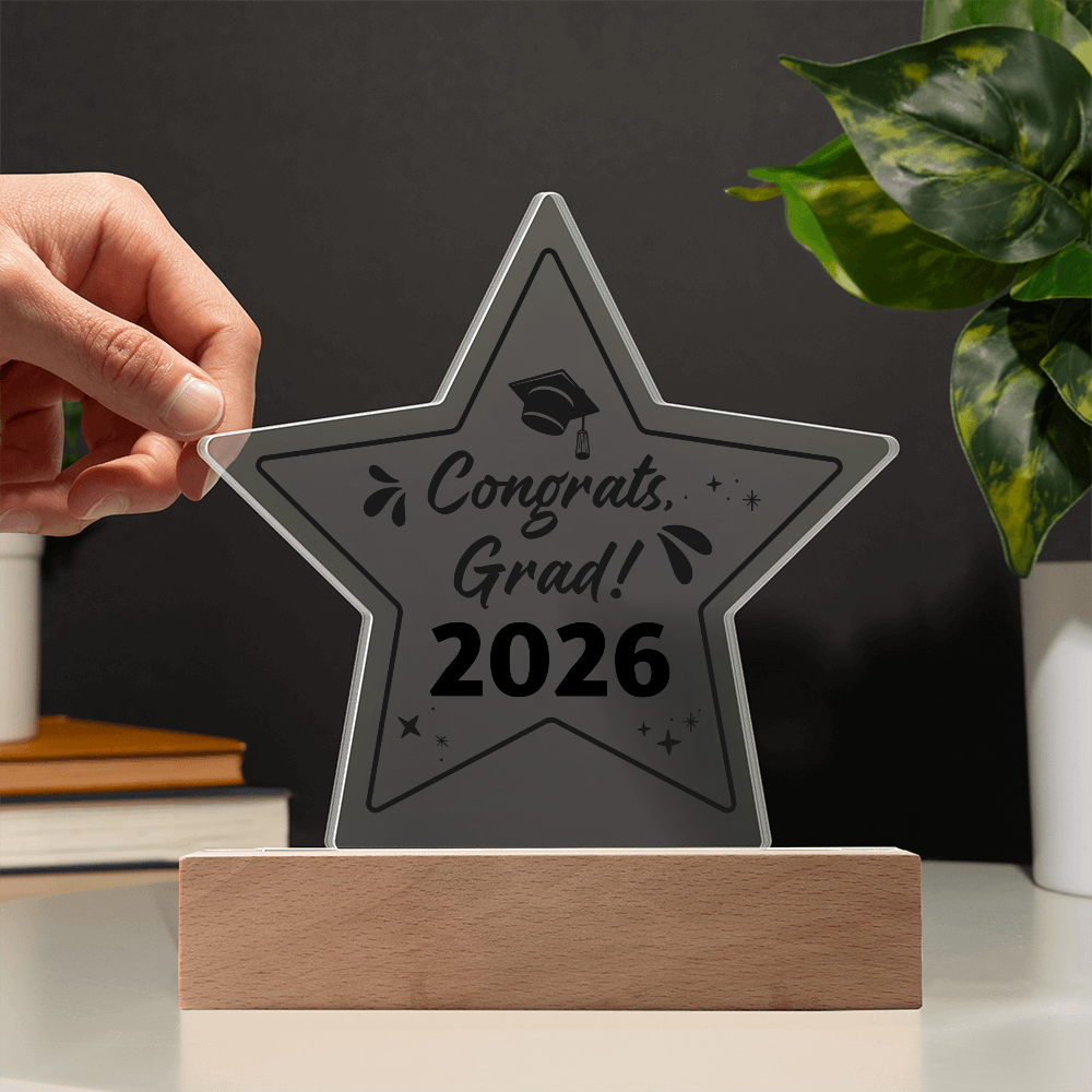 Acrylic Star Plaque - Graduation, Congrats Grad