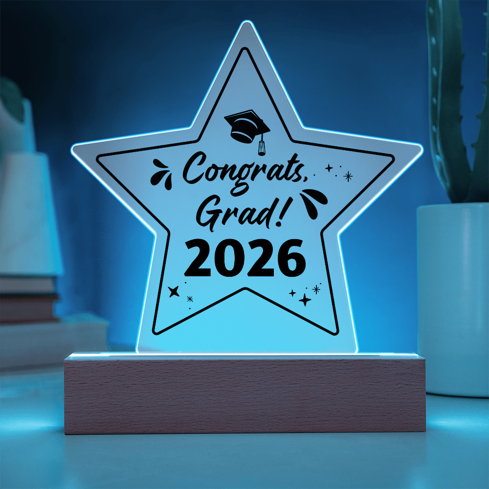 Acrylic Star Plaque - Graduation, Congrats Grad