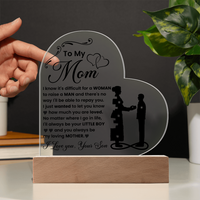 Acrylic Heart Plaque for Mom from Son - Mother's Day Gift
