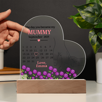 Personalized Acrylic Heart Plaque for Mummy - Mother's Day Gift – The Day You Became My Mummy