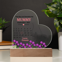 Personalized Acrylic Heart Plaque for Mummy - Mother's Day Gift – The Day You Became My Mummy