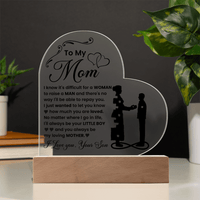 Acrylic Heart Plaque – Mom Gift from Loving Son - TreasuredTale