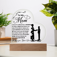 Acrylic Heart Plaque for Mom from Son - Mother's Day Gift
