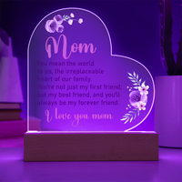 Acrylic Heart Plaque for Mom - Mother's Day Gift - You Mean World to Us