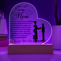 Acrylic Heart Plaque for Mom from Son - Mother's Day Gift