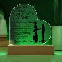 Acrylic Heart Plaque – Mom Gift from Loving Son - TreasuredTale