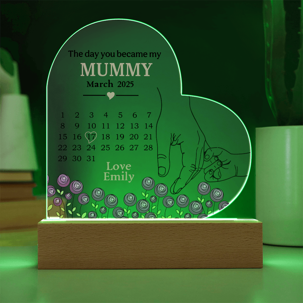 Acrylic Heart Plaque – The Day You Became My Mummy - TreasuredTale