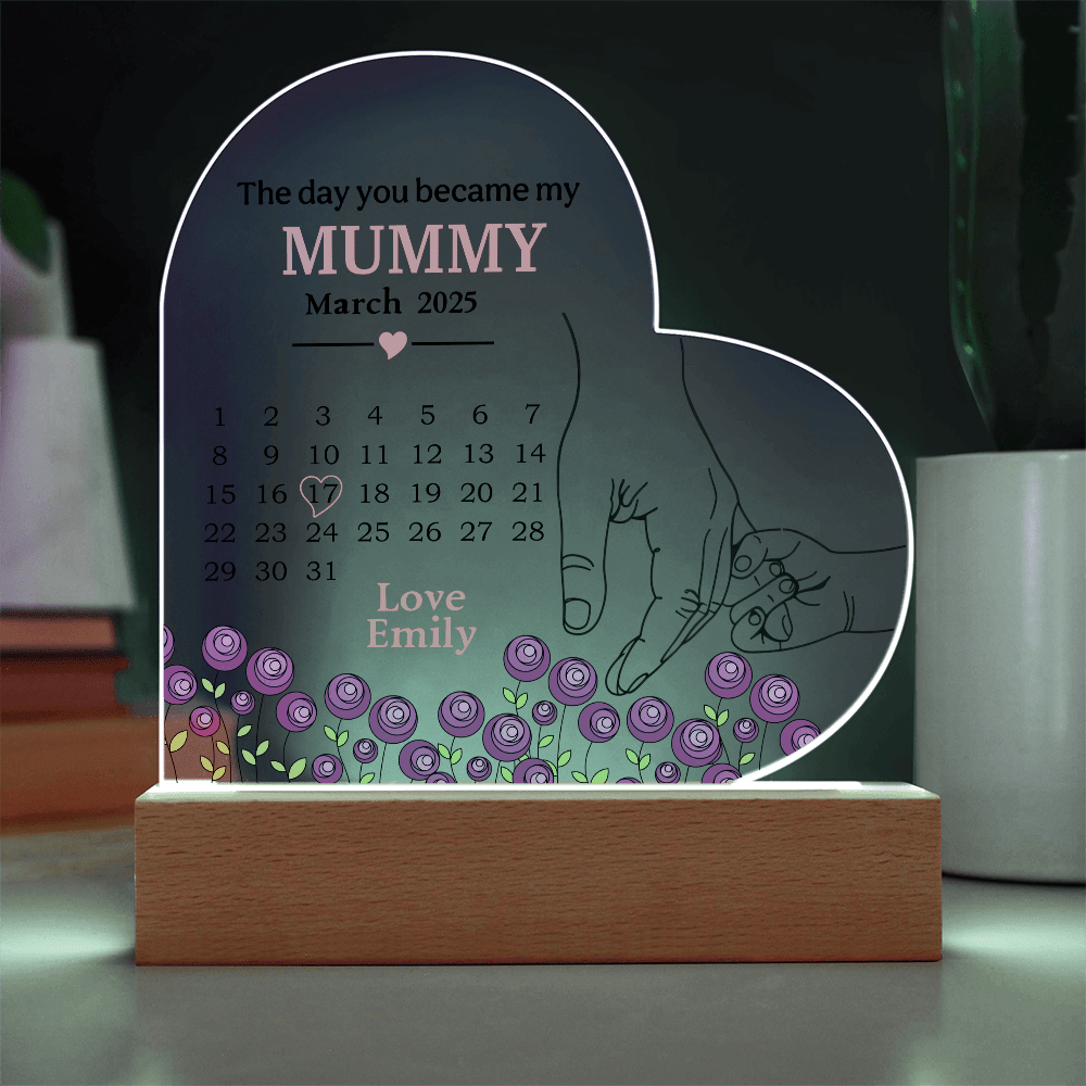 Acrylic Heart Plaque – The Day You Became My Mummy - TreasuredTale