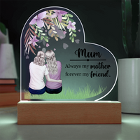 Acrylic Heart Plaque for Mum from Daughter - Mother's Day Gift - Always my Mother, Forever my Friend