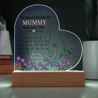 Personalized Acrylic Heart Plaque for Mummy - Mother's Day Gift – The Day You Became My Mummy