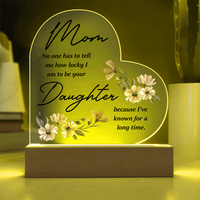 Acrylic Heart Plaque for Mom from Daughter - Mother's Day Gift - Mom & Daughter