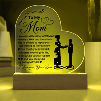 Acrylic Heart Plaque – Mom Gift from Loving Son - TreasuredTale