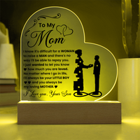 Acrylic Heart Plaque for Mom from Son - Mother's Day Gift