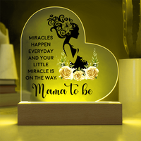 Acrylic Heart Plaque for Mama to Be - Mother's Day Gift - Miracles Happen Everyday
