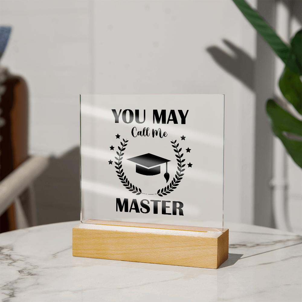 Acrylic Square Plaque - Graduation, Masters