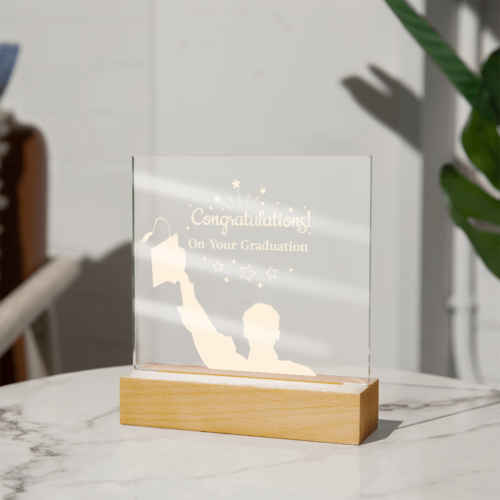 Acrylic Square Plaque - Congratulations On Your Graduation