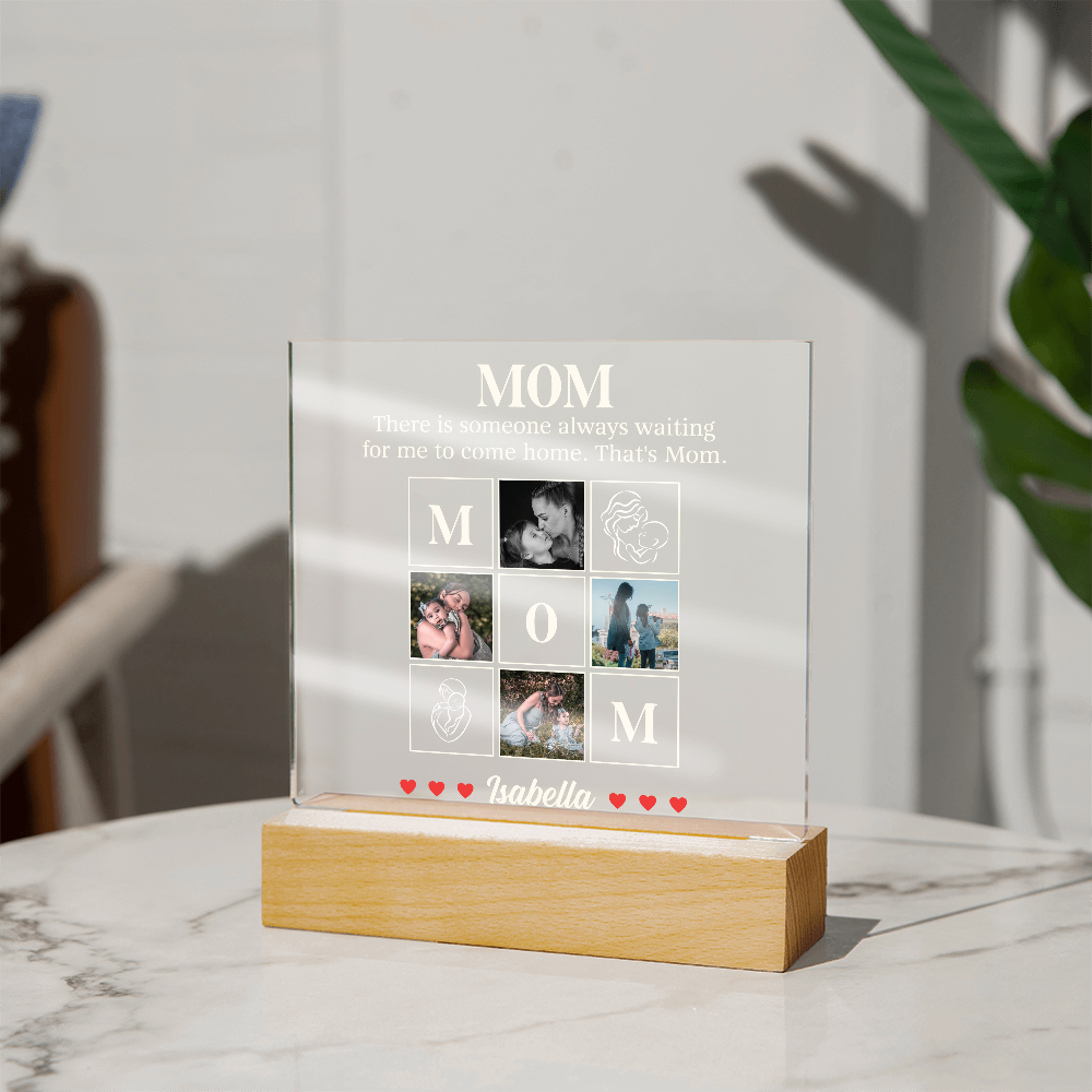 Personalized Acrylic Square Plaque for Mom from Dughter - Mother's Day Gift