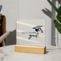 Acrylic Square Plaque - Graduation, Congrats Grad