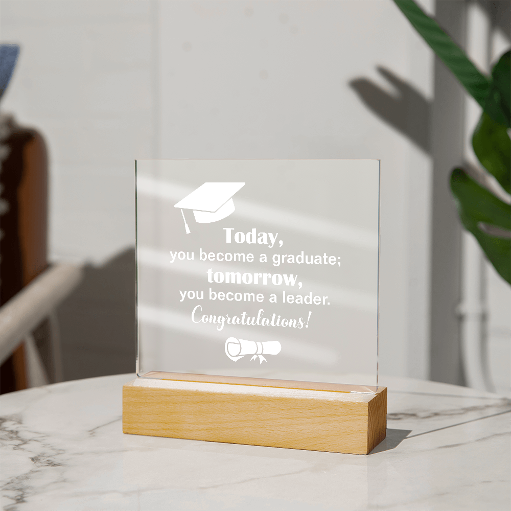 Acrylic Square Plaque - Graduation, Leader