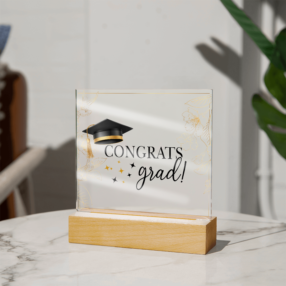 Acrylic Square Plaque - Graduation