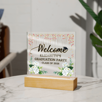 Personalized Acrylic Square Plaque - Graduation Party For Her