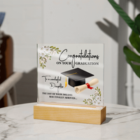 Acrylic Square Plaque - Graduation, Congratulations Daughter
