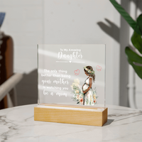 Acrylic Square Plaque for New Mom Daughter from Mom (White Text) - Mother's Day Gift