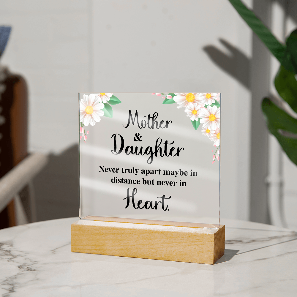 Acrylic Square Plaque for Mom - Mother's Day Gift - Mother & Daughter