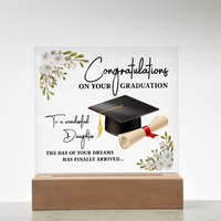 Acrylic Square Plaque - Graduation, Congratulations Daughter