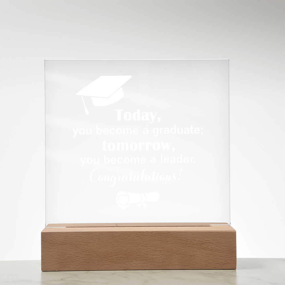 Acrylic Square Plaque - Graduation, Leader