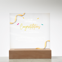 Acrylic Square Plaque - Graduation, To My Amazing Son